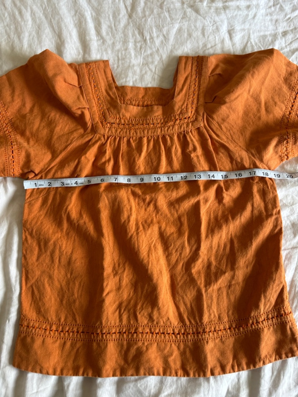 Sea New York Orange Cotton Linen Blouse Size 2 - Picture 8 of 9